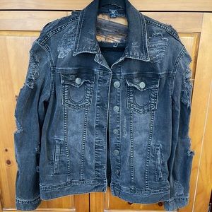TRUE RELIGION Super Distressed Denim Jacket